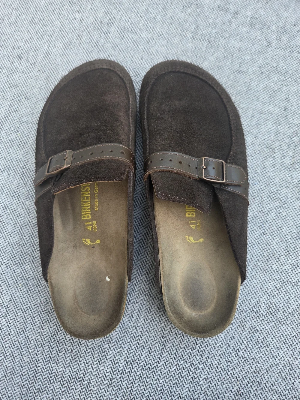 Birkenstock Boston Suede Clogs Brown EU 41 US M8 W10 UK 7.5